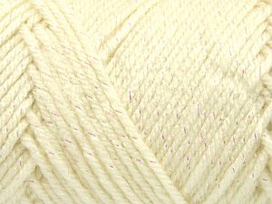 Machine washable. Fiber Content 90% Acrylic, 10% Metallic Lurex, Brand Ice Yarns, Ecru, fnt2-80830 