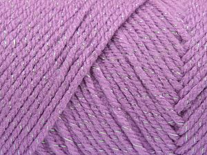 Machine washable. Fiber Content 90% Acrylic, 10% Metallic Lurex, Light Lilac, Brand Ice Yarns, fnt2-80837 
