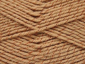 Machine washable. Fiber Content 90% Acrylic, 10% Metallic Lurex, Brand Ice Yarns, Copper, fnt2-80838