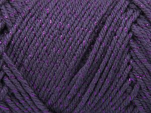Machine washable. Fiber Content 90% Acrylic, 10% Metallic Lurex, Purple, Brand Ice Yarns, fnt2-80841