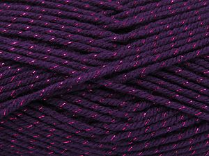 Machine washable. Fiber Content 90% Acrylic, 10% Metallic Lurex, Brand Ice Yarns, Dark Purple, fnt2-80842