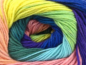Fiber Content 100% Acrylic, Yellow, Turquoise, Salmon, Purple, Brand Ice Yarns, Green, Blue, fnt2-80846 