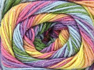 Fiber Content 95% Acrylic, 5% Lurex, Pastel Rainbow, Brand Ice Yarns, fnt2-80848 