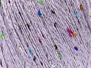 Fiber Content 40% Metallic Lurex, 35% Polyester, 25% Paillette, Rainbow, Light Lilac, Brand Ice Yarns, fnt2-80904 