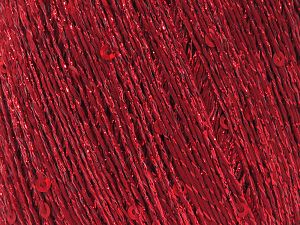 Fiber Content 40% Metallic Lurex, 35% Polyester, 25% Paillette, Red, Iridescent, Brand Ice Yarns, fnt2-80905 