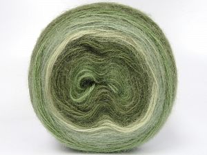 Fiber Content 60% Premium Acrylic, 20% Wool, 20% Mohair, Brand Ice Yarns, Green Shades, Cream, Yarn Thickness 2 Fine Sport, Baby, fnt2-81086