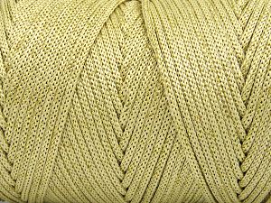 Fiber Content 87% Polyester, 13% Metallic Lurex, Brand Ice Yarns, Gold, Cream, fnt2-81229 