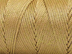 Fiber Content 87% Polyester, 13% Metallic Lurex, Light Brown, Brand Ice Yarns, Gold, fnt2-81230 