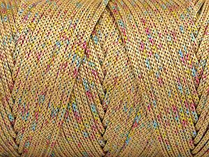 Fiber Content 87% Polyester, 13% Metallic Lurex, Light Brown, Irridescent, Brand Ice Yarns, fnt2-81234 