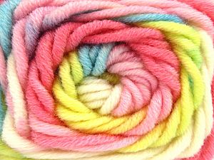 Fiber Content 75% Acrylic, 25% Wool, Yellow, White, Turquoise, Pink Shades, Brand Ice Yarns, fnt2-81246