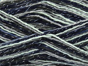 Fiber Content 80% Acrylic, 20% Metallic Lurex, Navy, Brand Ice Yarns, Grey, Green Shades, fnt2-81247