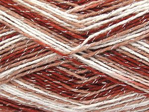 Fiber Content 80% Acrylic, 20% Metallic Lurex, White, Brand Ice Yarns, Copper Shades, fnt2-81248