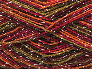 Fiber Content 80% Acrylic, 20% Metallic Lurex, Red, Orange, Brand Ice Yarns, Burgundy, Brown Shades, fnt2-81249