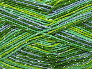 Fiber Content 80% Acrylic, 20% Metallic Lurex, Brand Ice Yarns, Green Shades, Blue, fnt2-81252