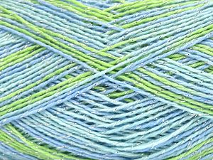 Fiber Content 80% Acrylic, 20% Metallic Lurex, Brand Ice Yarns, Green Shades, Blue, fnt2-81254
