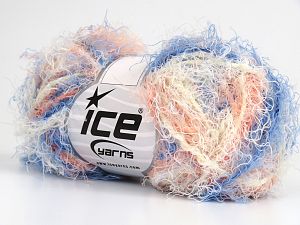 Fiber Content 40% Viscose, 30% Polyamide, 30% Wool, White, Salmon, Brand Ice Yarns, Blue, fnt2-81354 