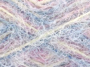 Fiber Content 40% Viscose, 30% Wool, 30% Polyamide, White, Pink, Lilac, Brand Ice Yarns, Blue, Yarn Thickness 5 Bulky  Chunky, Craft, Rug, fnt2-81360 