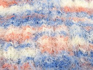 Fiber Content 40% Viscose, 30% Wool, 30% Polyamide, White, Salmon, Brand Ice Yarns, Blue, Yarn Thickness 5 Bulky  Chunky, Craft, Rug, fnt2-81363 