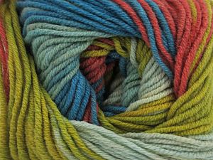 Fiber Content 55% Cotton, 45% Acrylic, Turquoise, Salmon, Brand Ice Yarns, Green Shades, Gold, Yarn Thickness 3 Light DK, Light, Worsted, fnt2-81385