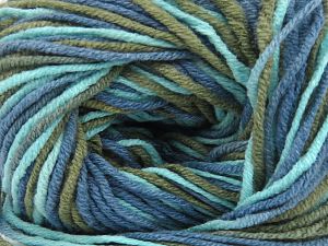 Fiber Content 55% Cotton, 45% Acrylic, Turquoise Shades, Khaki, Brand Ice Yarns, Blue, fnt2-81473