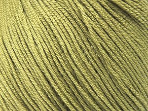 Tencel (Lyocell) is a form of rayon that consists of cellulose fiber made from beech and eucalyptus trees. Main characteristics of lyocell fibers are that they are sustainable, soft, absorbent, very strong when wet or dry, and resistant to wrinkles. Fiber Content 100% Tencel, Light Olive Green, Brand Ice Yarns, fnt2-81508 