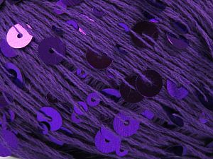 Fiber Content 55% Paillette, 45% Cotton, Purple, Brand Ice Yarns, Yarn Thickness 3 Light  DK, Light, Worsted, fnt2-81561