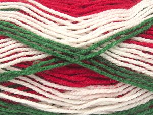 Fiber Content 100% Acrylic, White, Red, Brand Ice Yarns, Green, fnt2-81617