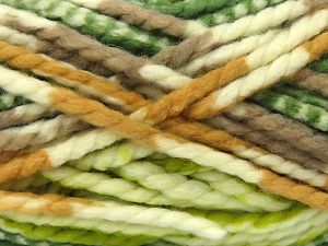 Fiber Content 75% Acrylic, 25% Wool, Brand Ice Yarns, Green Shades, Cream, Camel, Brown, fnt2-81651 