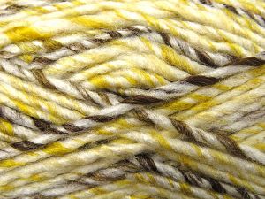 Fiber Content 80% Acrylic, 20% Wool, Yellow, White, Brand Ice Yarns, Brown, fnt2-81670 