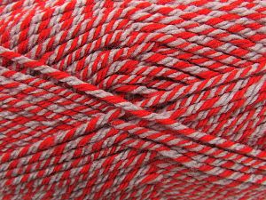 Fiber Content 100% Acrylic, Red, Light Grey, Brand Ice Yarns, fnt2-81687 