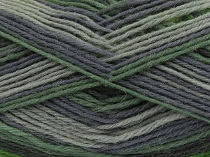 Fiber Content 75% Superwash Wool, 25% Polyamide, Brand Ice Yarns, Grey Shades, Green Shades, fnt2-81932 