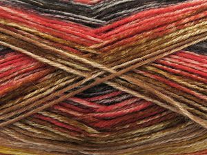 Fiber Content 75% Superwash Wool, 25% Polyamide, Salmon, Brand Ice Yarns, Gold, Brown, Black, fnt2-81939 