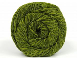 The gauge we given is for 4 mm knitting needles. Fiber Content 36% Viscose, 34% Cotton, 30% Linen, Olive Green, Brand Ice Yarns, fnt2-82082