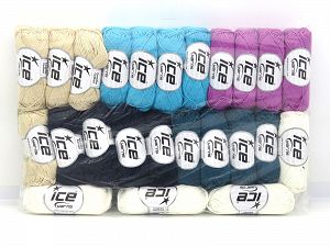 Camilla Cotton Yarns In this list; you see most recent 50 mixed lots. <br>
To see all <a href=&/mixed_lots/o/4#list&>CLICK HERE</a>
(Old ones have much better deals)<hr> Fiber Content 100% Mercerised Cotton, Brand Ice Yarns, fnt2-82199