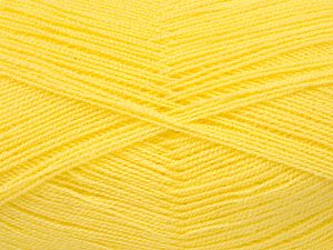 Very thin yarn. It is spinned as two threads. So you will knit as two threads. Yardage information is for only one strand. Fiber Content 100% Acrylic, Light Yellow, Brand Ice Yarns, fnt2-82205