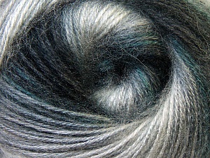 Fiber Content 75% Acrylic, 25% Angora, Brand ICE, Grey Shades, Black, Yarn Thickness 2 Fine Sport, Baby, fnt2-33232