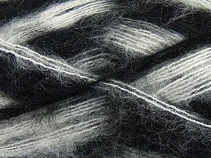 Fiber Content 70% Mohair, 30% Acrylic, White, Brand Ice Yarns, Black, Yarn Thickness 3 Light DK, Light, Worsted, fnt2-35061