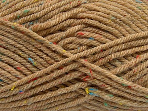 Fiber Content 72% Acrylic, 3% Viscose, 25% Wool, Latte, Brand Ice Yarns, Yarn Thickness 6 SuperBulky Bulky, Roving, fnt2-40837