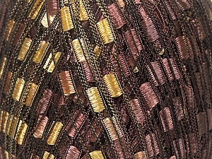 Trellis Fiber Content 100% Polyester, Brand Ice Yarns, Gold, Brown, Yarn Thickness 5 Bulky Chunky, Craft, Rug, fnt2-42715