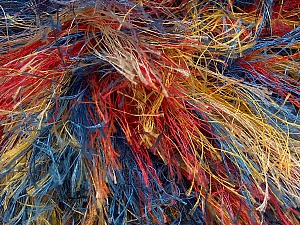 Fiber Content 100% Polyester, Yellow, Red, Orange, Brand ICE, Blue, Yarn Thickness 6 SuperBulky Bulky, Roving, fnt2-43764