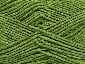 Fiber Content 55% Cotton, 45% Acrylic, Brand Ice Yarns, Green, Yarn Thickness 4 Medium  Worsted, Afghan, Aran, fnt2-45145