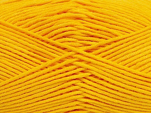 Fiber Content 55% Cotton, 45% Acrylic, Brand Ice Yarns, Dark Yellow, Yarn Thickness 4 Medium  Worsted, Afghan, Aran, fnt2-45148