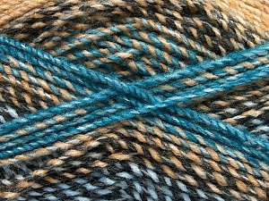 Fiber Content 100% Acrylic, Turquoise, Light Blue, Brand Ice Yarns, Cafe Latte, Black, Yarn Thickness 4 Medium Worsted, Afghan, Aran, fnt2-49036